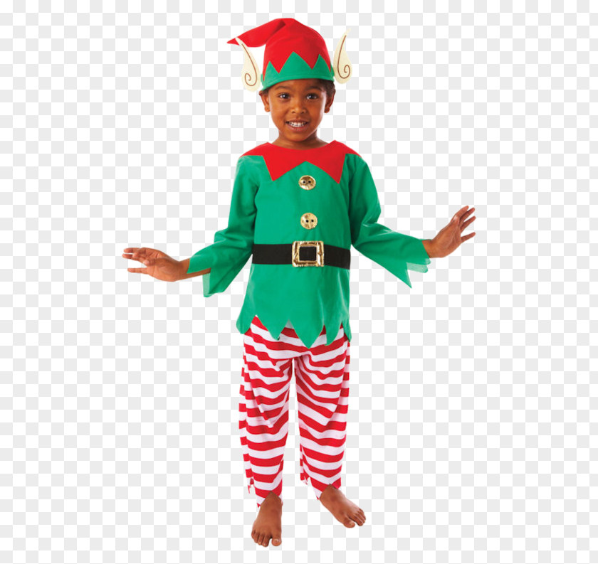 Christmas Outfit Santa Claus Costume Party Child Elf PNG
