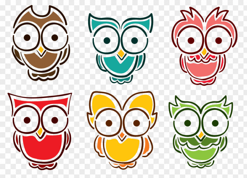 Vector Cartoon Owl Twelve Owls PNG