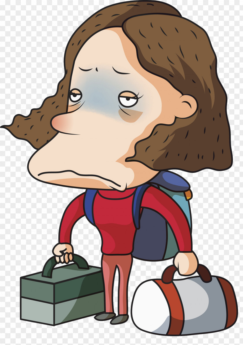 A Woman Holding Something With Bag Illustration PNG