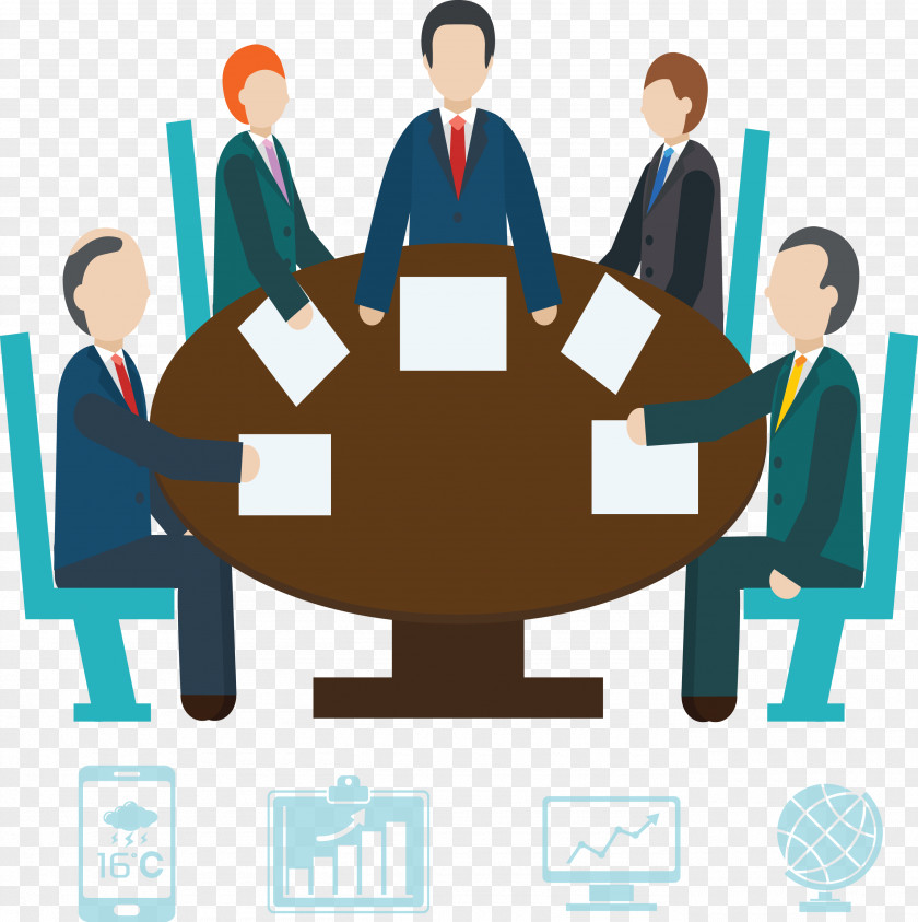 Business Meeting Icon Labels Antreprenor Template PNG