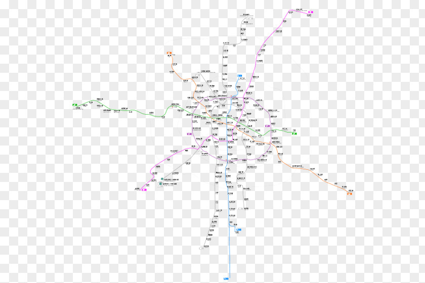 Chengdu Metro Symbol Line Point Map Tuberculosis Branching PNG
