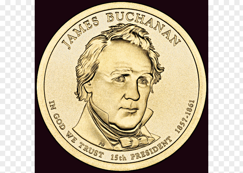 Coin James Buchanan United States Of America Presidential $1 Program Dollar PNG