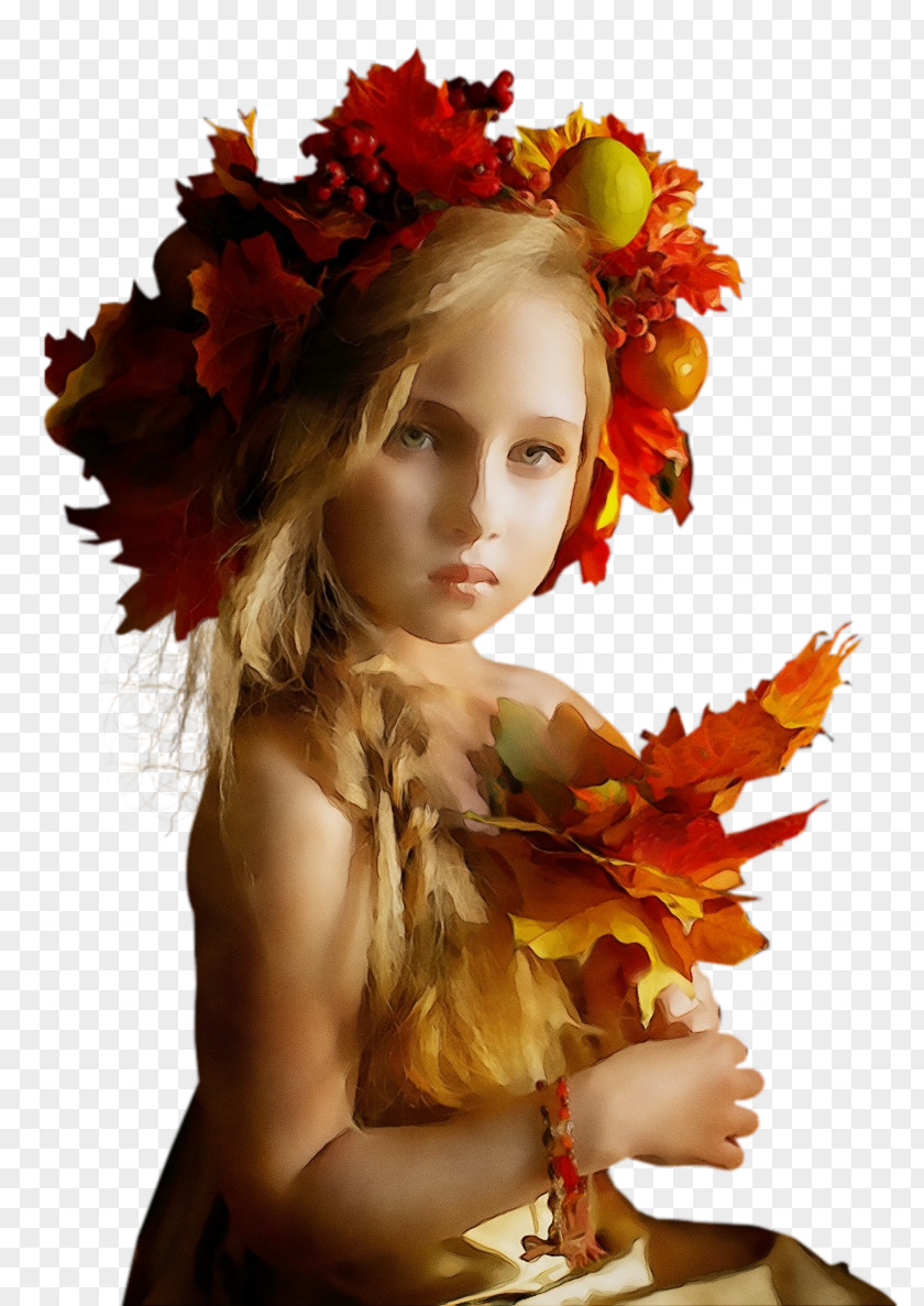 Flower Petal Hair Beauty Leaf Autumn Headpiece PNG