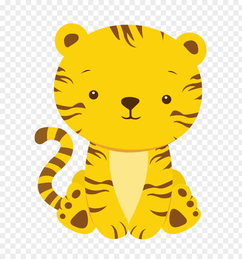 Safari Baby Tigers Infant Shower Clip Art PNG