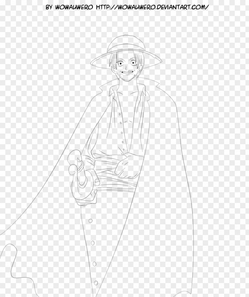 Shanks One Piece Drawing Line Art Finger Sketch PNG