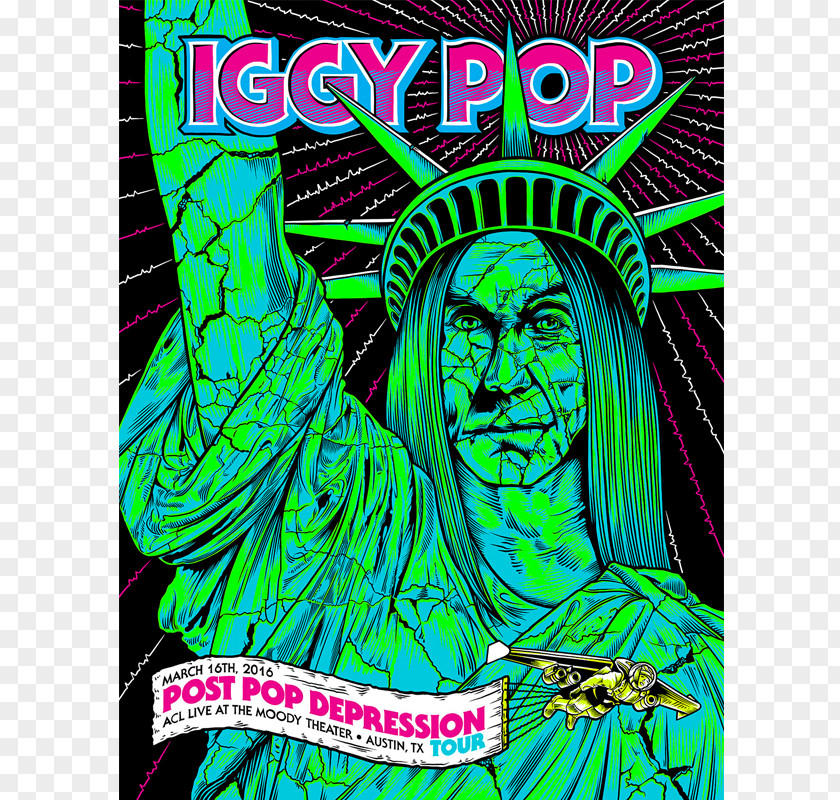 Design Post Pop Depression Tour Film Poster Graphic Concert PNG