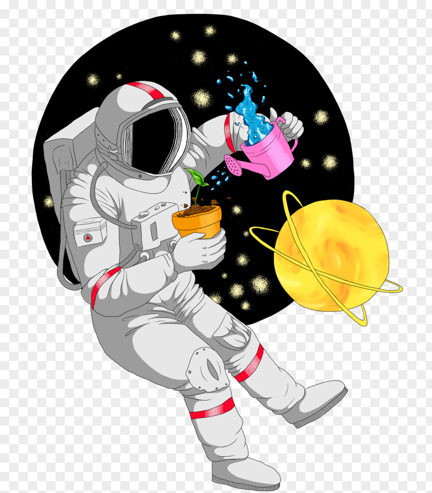 Astronaut Outer Space Art Drawing PNG