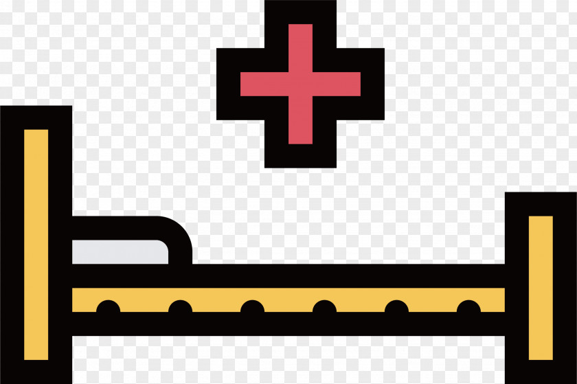 Cartoon Bed Hospital Medicine Icon PNG