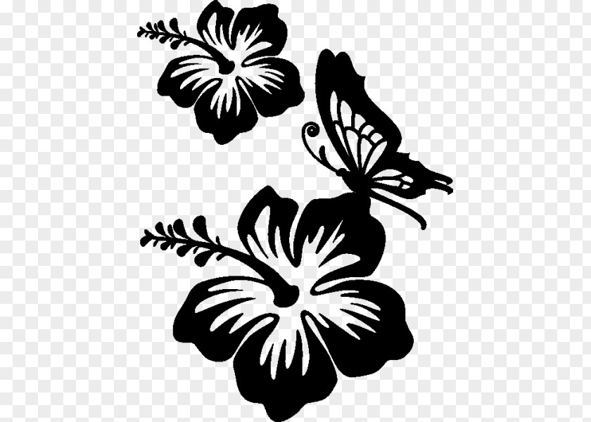 Hawaii Flower Butterfly Wall Decal Sticker PNG