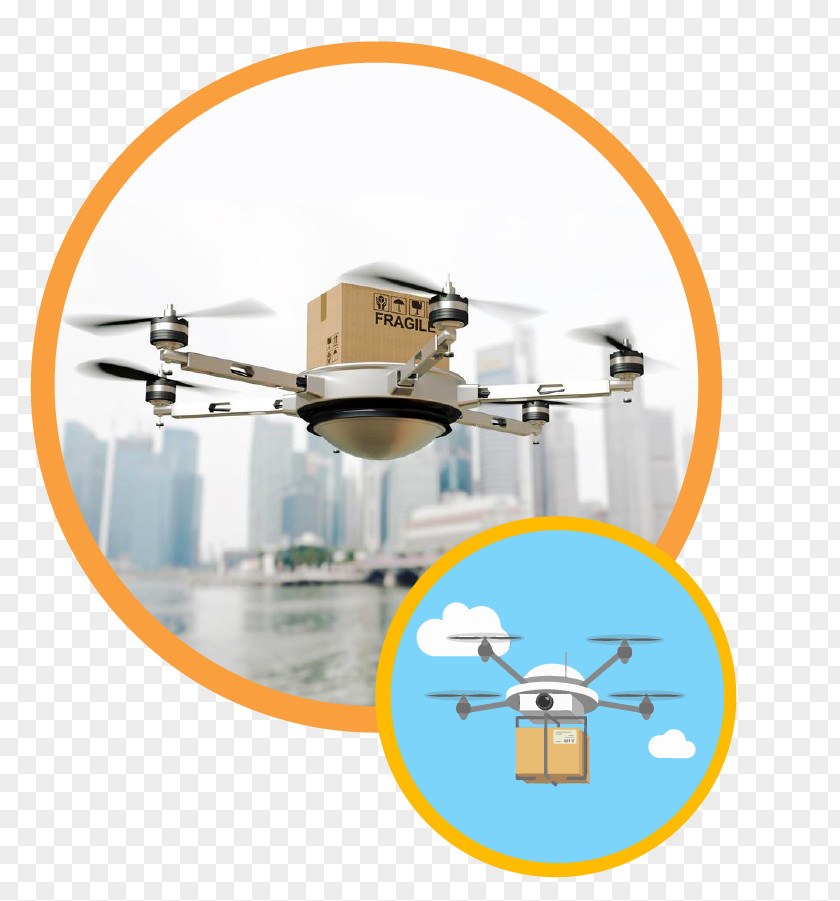 Delivery Drone Unmanned Aerial Vehicle Package Logistics PNG