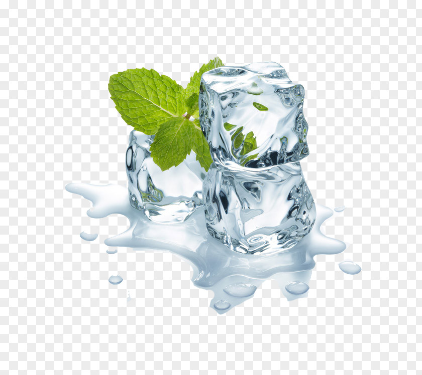 Ice Cubes And Mint Leaves Juice Flavor Water PNG