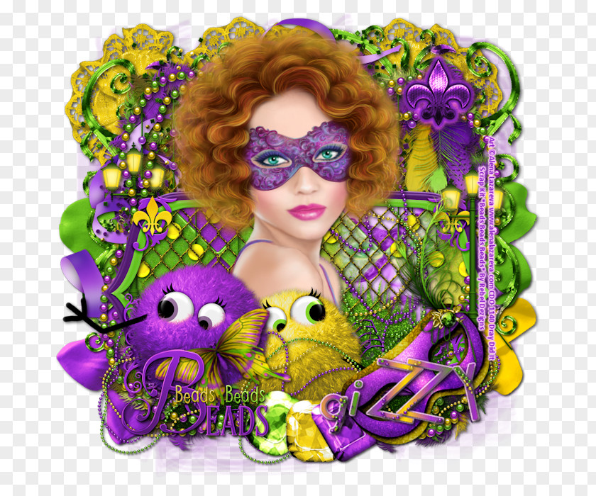 Mardi Gras Beads Lavender Lilac Violet Purple Magenta PNG