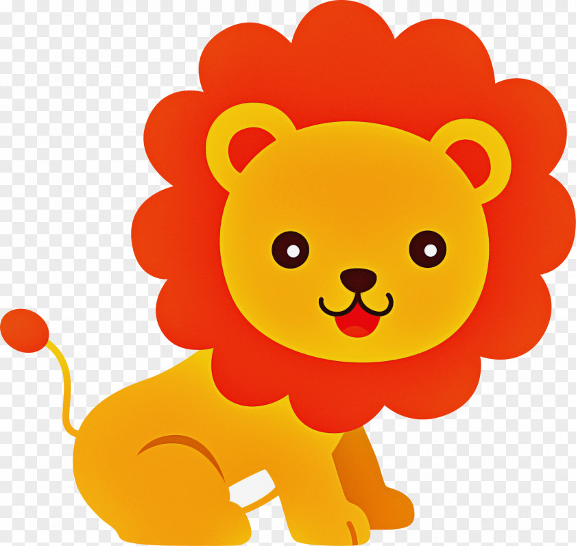 Smile Lion Cartoon Yellow PNG
