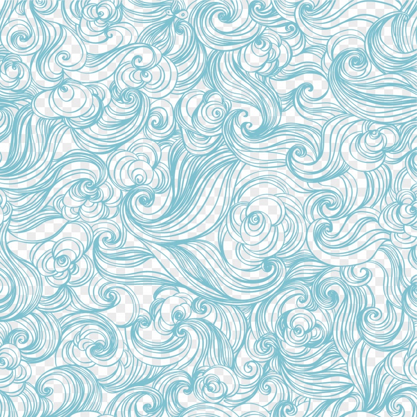 Waves Seamless Background Vector Wind Wave Pattern PNG