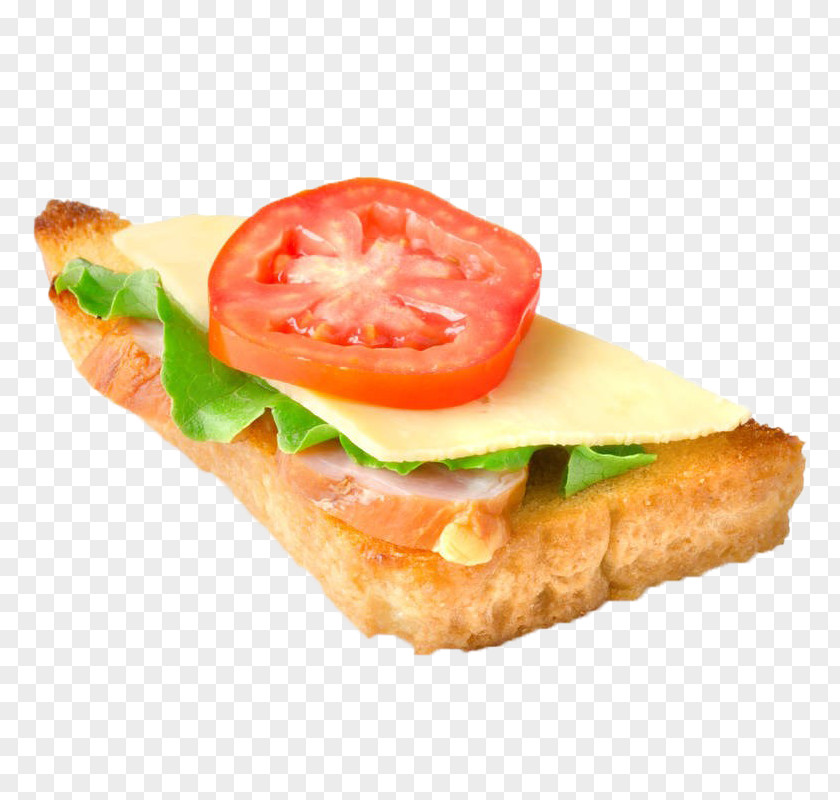 Breakfast On A Slice Of Bread Hamburger Sandwich BLT Tomato PNG