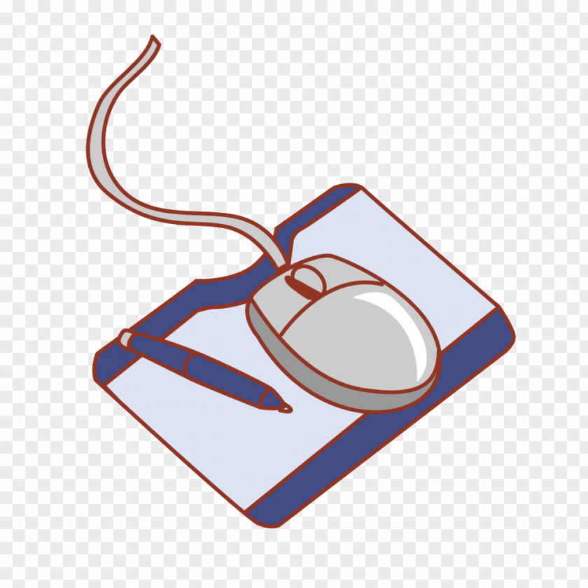 Gray Cartoon Mouse Wired Mat Computer Drawing Mousepad Clip Art PNG