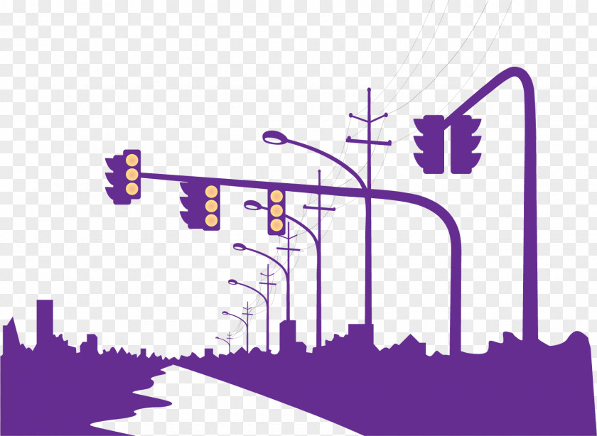 Purple Oil Circuit Road City Illustration PNG