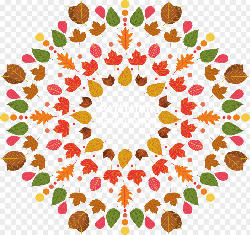 Colorful Autumn Foliage Ornament Motif Islamic Geometric Patterns Pattern PNG