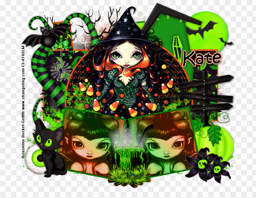 Witch Candy Blast Art Character Giclée PNG