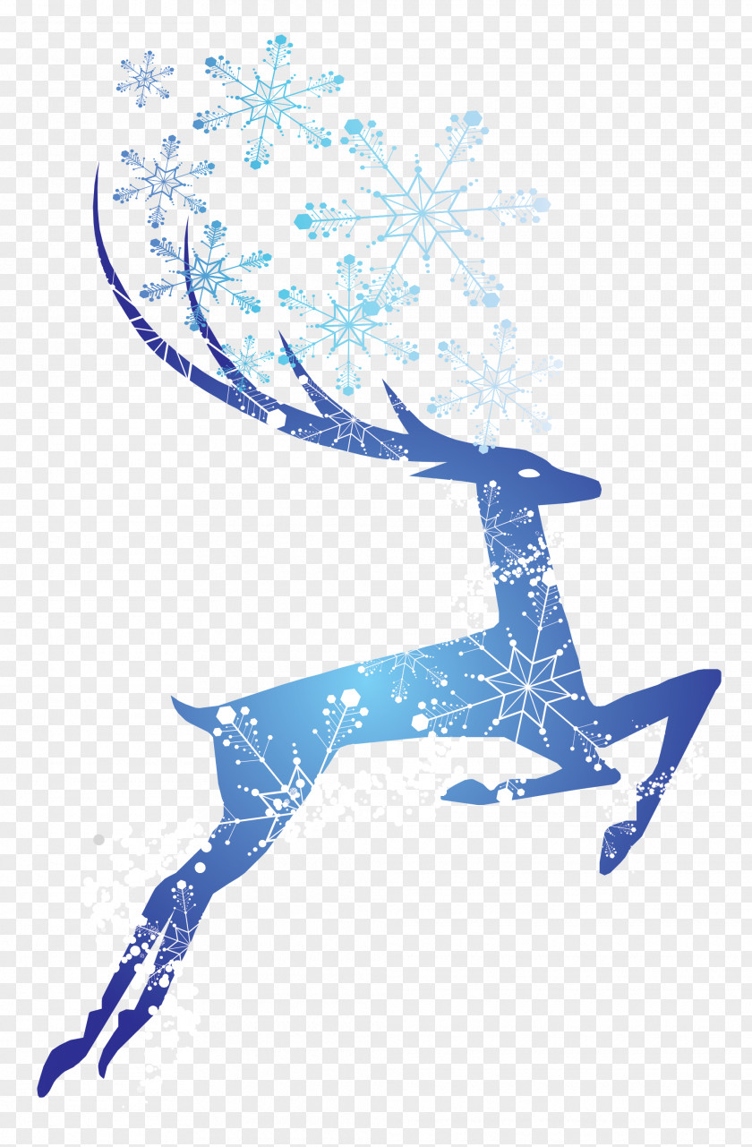 Christmas Sika Deer Text Graphic Design Blue Illustration PNG