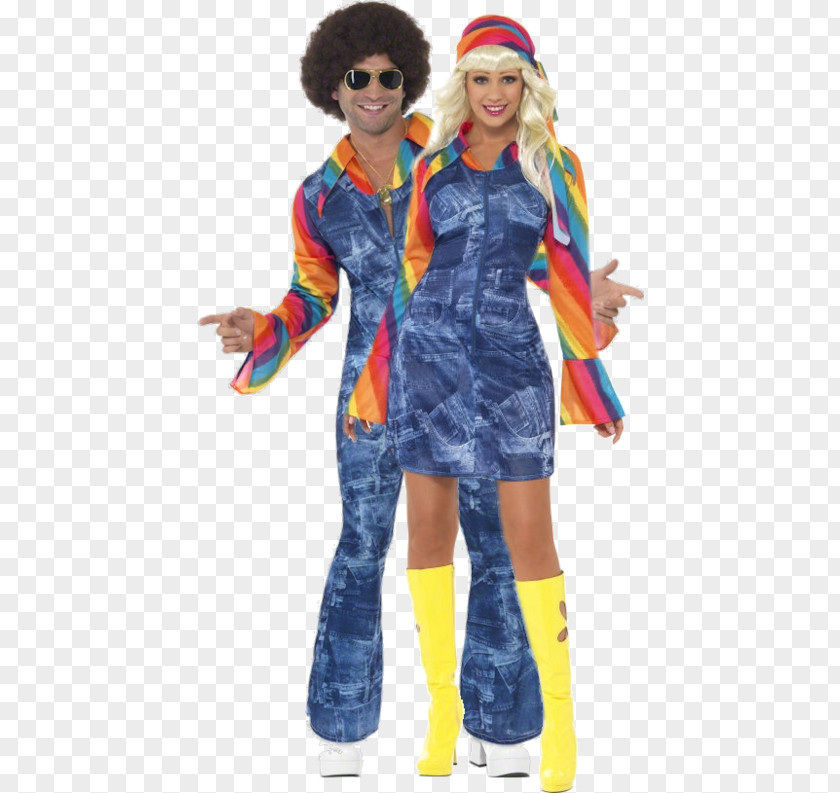 Hot Couple 1970s Womens Dancing Dream Costume Clothing Disco PNG
