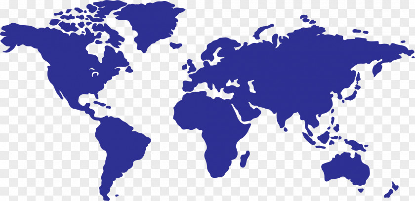 Dark Blue Continental Plate Earth Globe World Map PNG