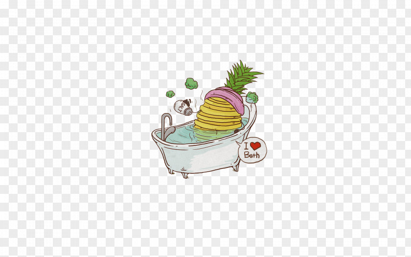 Pineapple Bath Material Illustration PNG