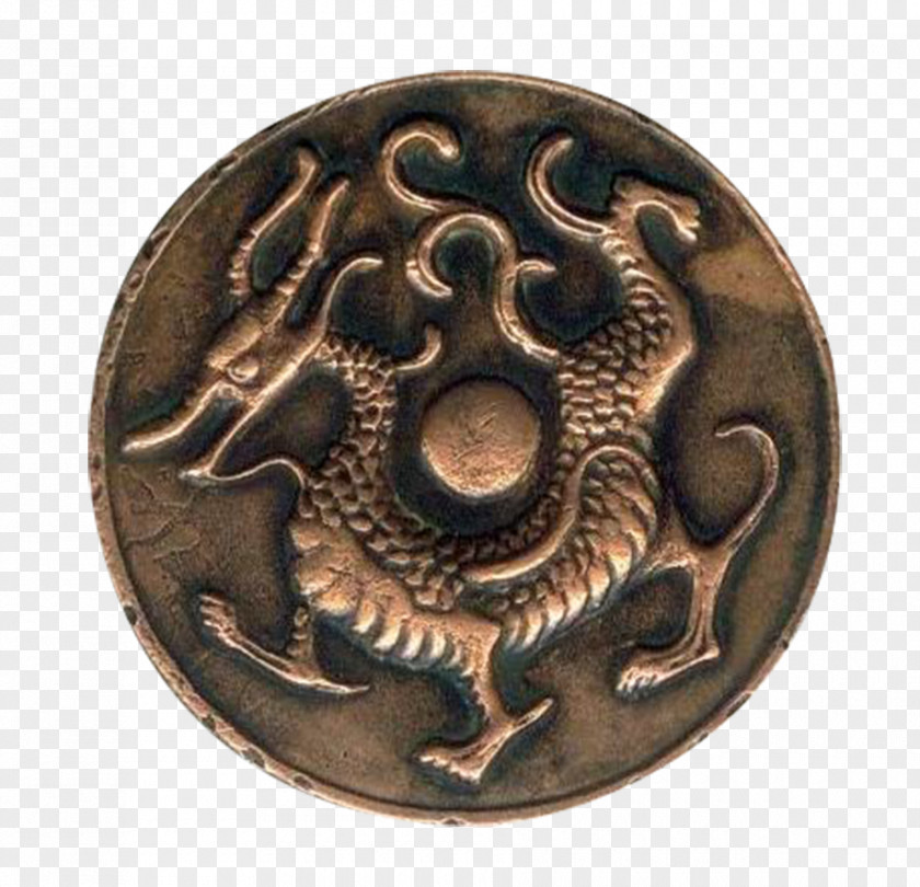 Qinglong Ancient Coins Azure Dragon White Tiger PNG