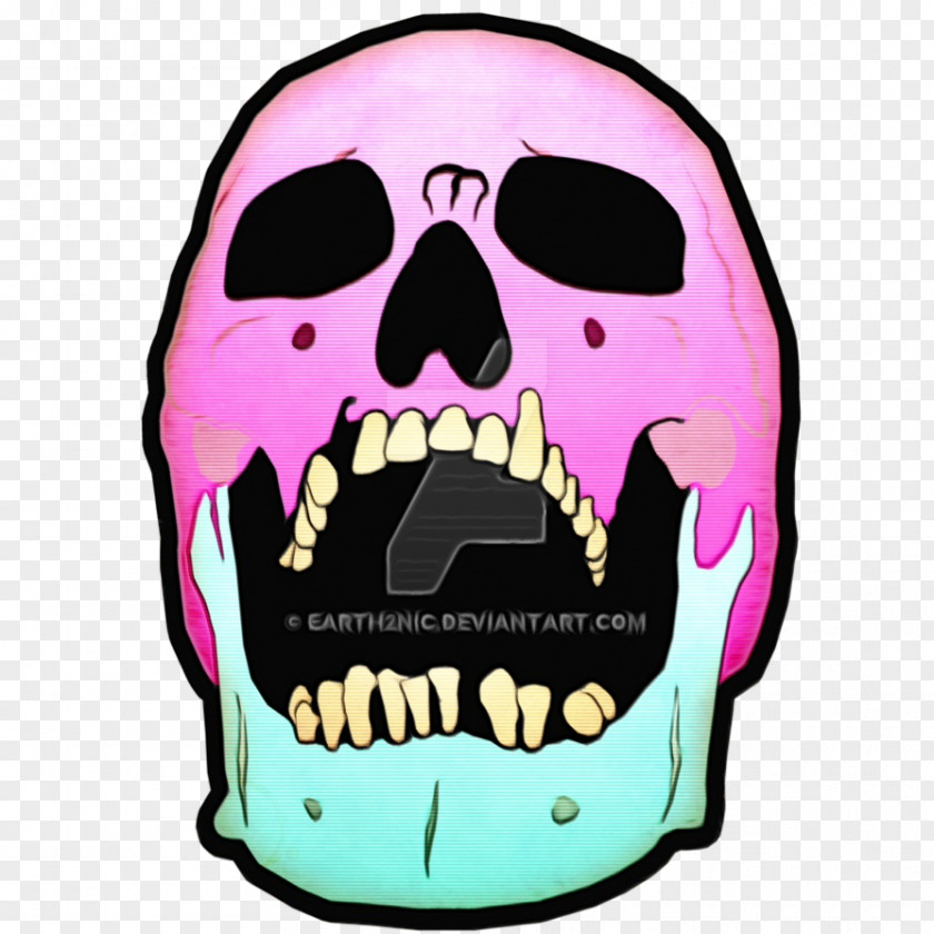 Helmet Mouth Skull Cartoon PNG