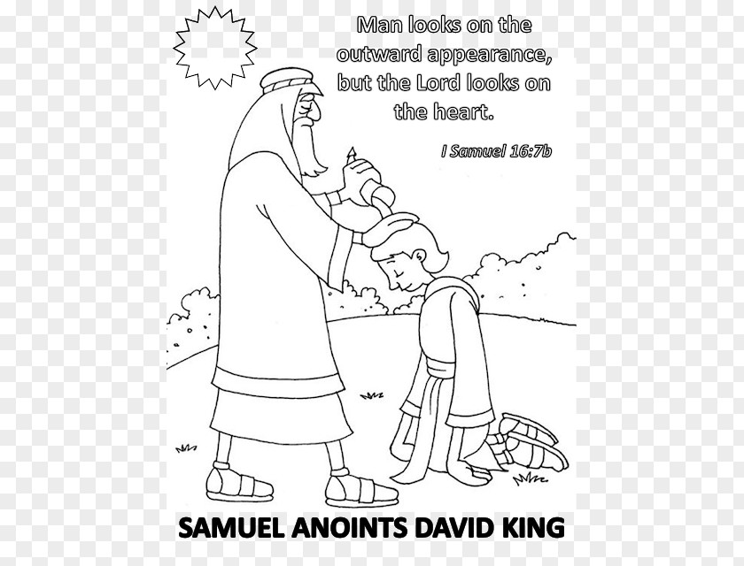 King David Books Of Samuel Bible Anointing 1 16 Coloring Book PNG