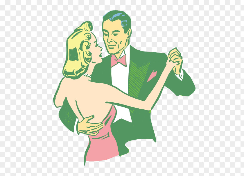 Cartoon Dancing Men And Women Vintage Dance Clothing Clip Art PNG