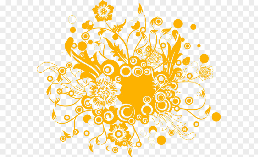 Orange Art Pattern Flower Floral Design Clip PNG