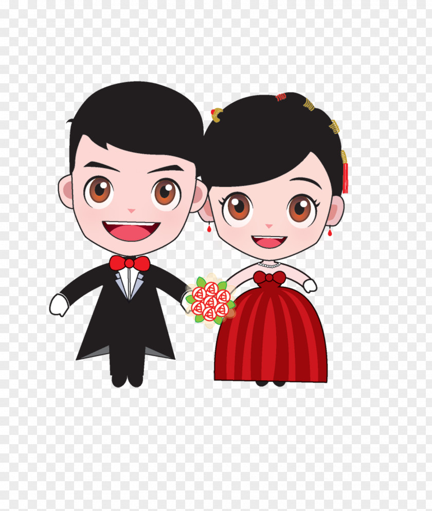 Cartoon Bride And Groom Bridegroom Marriage Wedding PNG