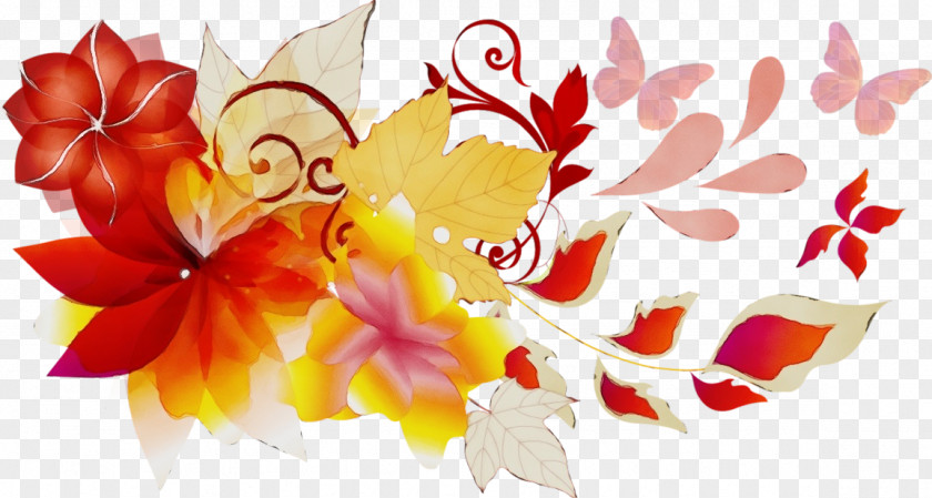 Petal Plant Watercolor Floral Background PNG