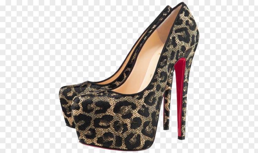 Cartoon Painted Women's Leopard High Heels High-heeled Footwear Court Shoe Designer Clip Art PNG