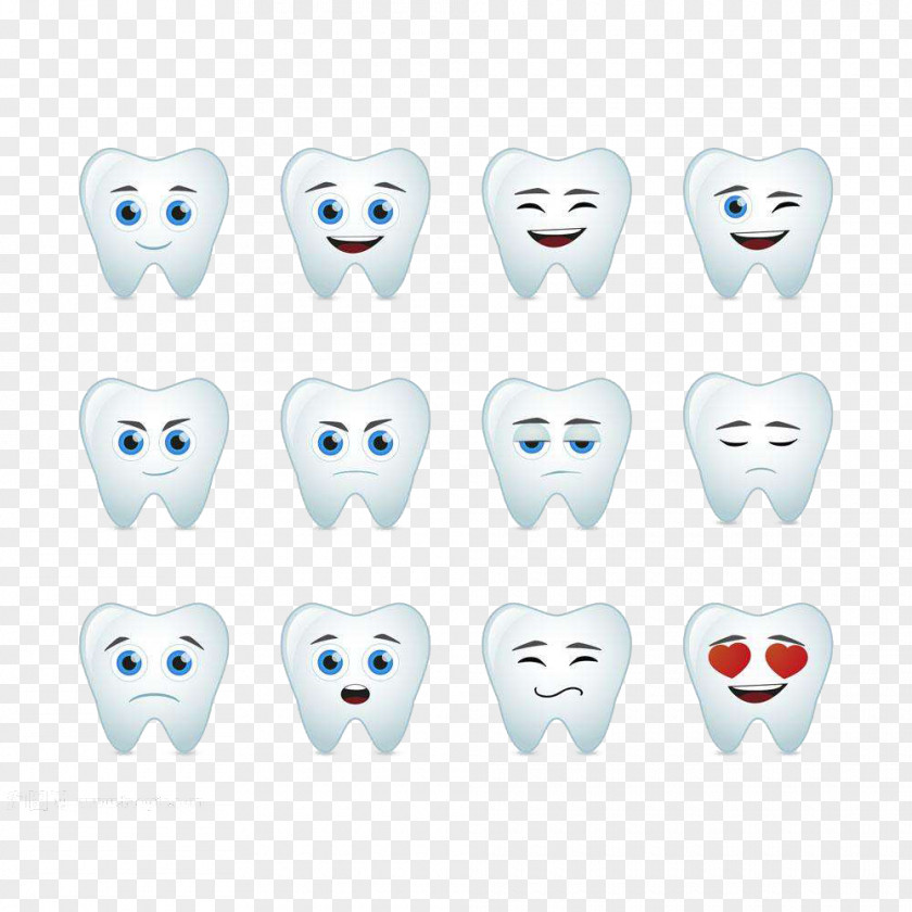 Cartoon Teeth Expression Tooth Decay PNG