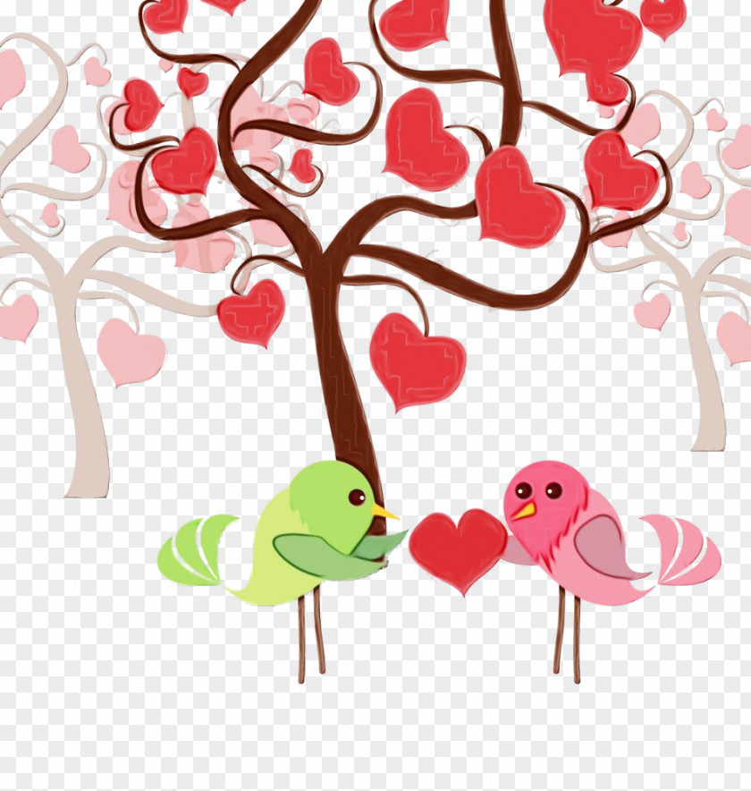 Pink Branch Tree Plant Heart PNG