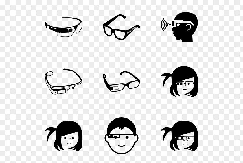 The Girls Wear Glasses Drawing Google Glass Graphic Design PNG