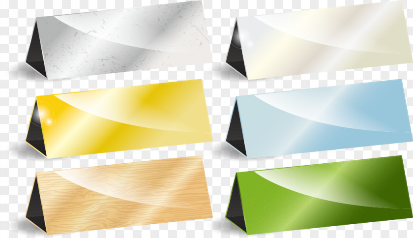Vector Triangle Paper Nameplate Business Card PNG