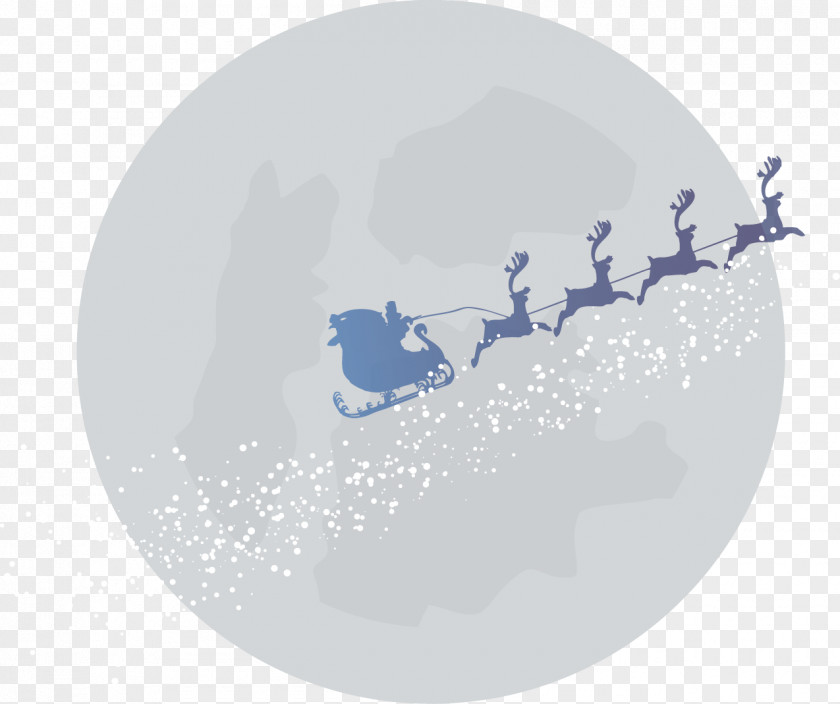 Vector Hand-painted Santa Sleigh Driving Elk Clauss Reindeer Sled Christmas PNG