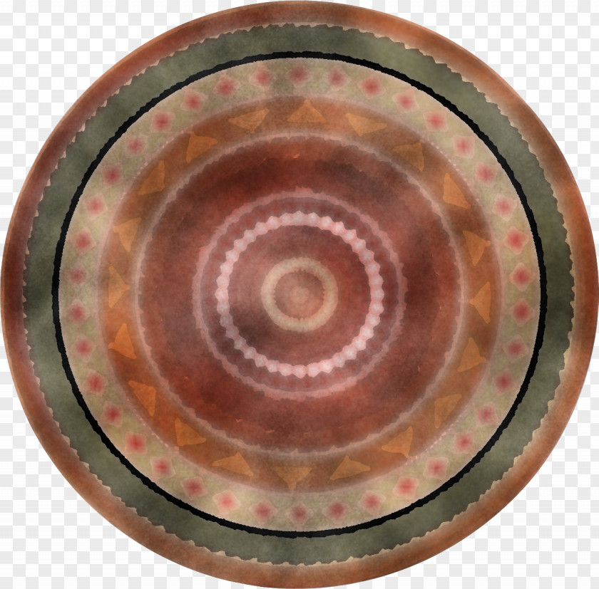 Ceramic Copper Platter Circle Pottery PNG