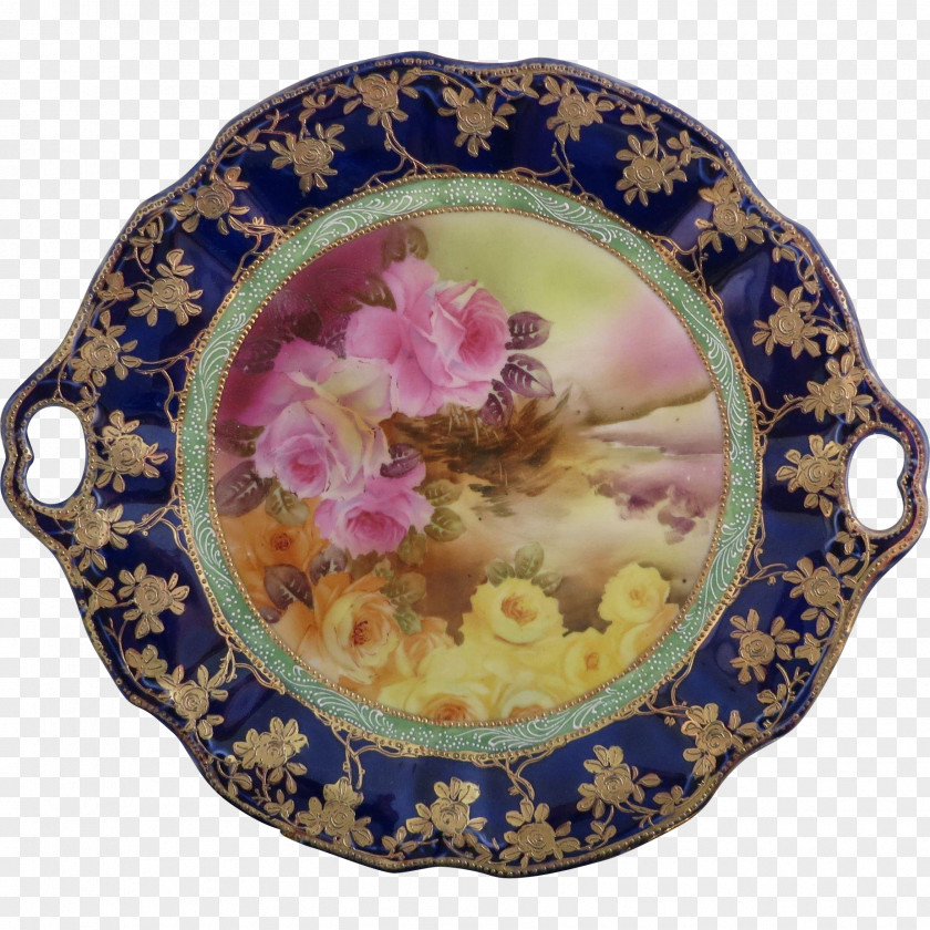 Hand-painted Cake Plate Platter Porcelain Tableware PNG