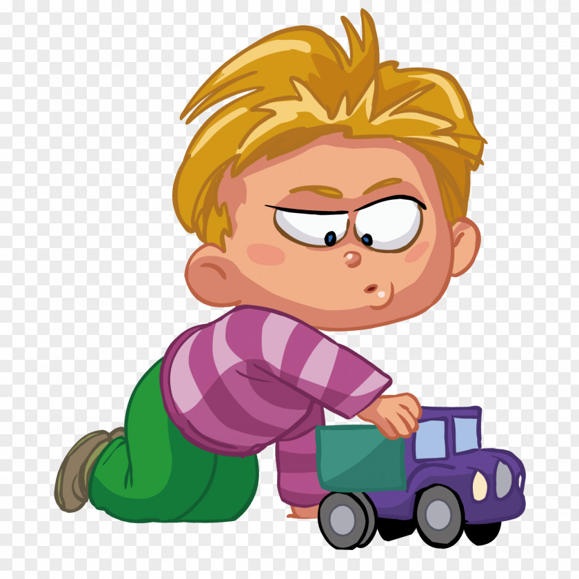 Play The Toy Car Boy Child Illustration PNG