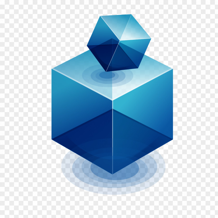 Blue Three-dimensional Shape Space PNG