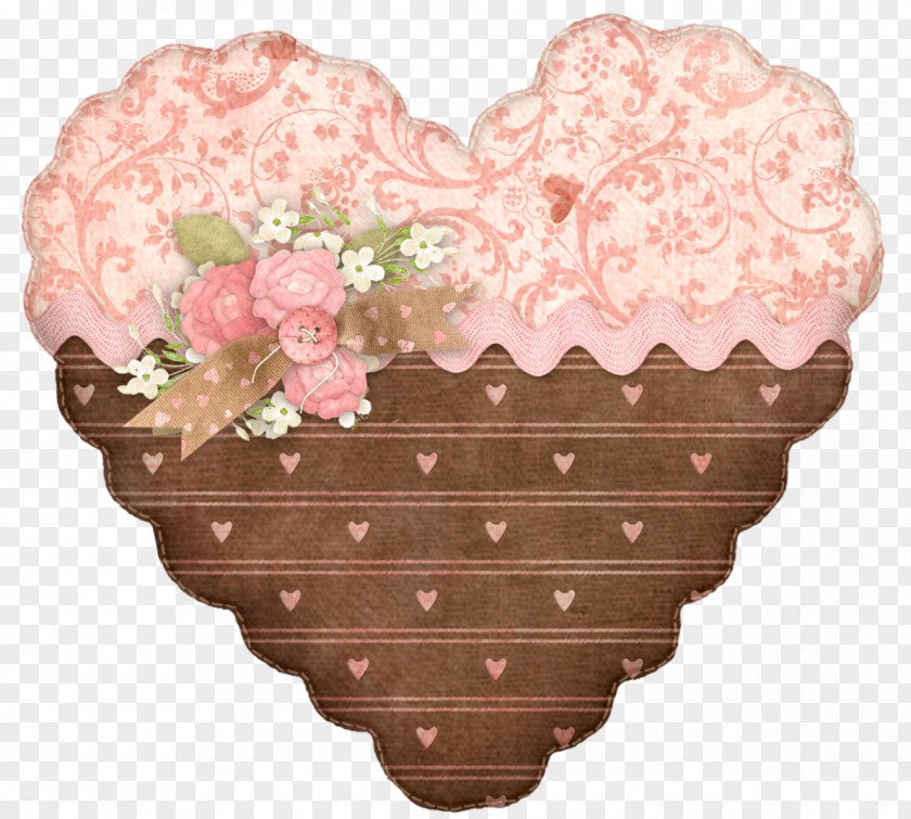 Peach Love Heart Valentine's Day Clip Art PNG
