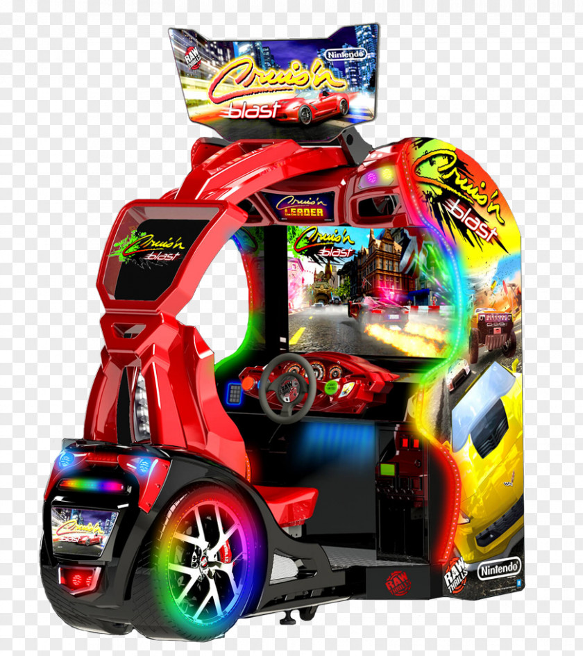Atm United Amusements Vending Co Cruis'n World USA Arcade Game Raw Thrills Racing Video PNG