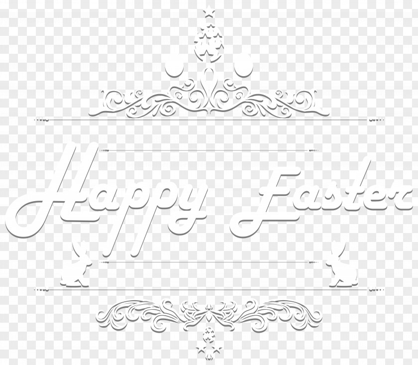 Happy Easter Text Clip Art Image Black And White Angle Point Pattern PNG