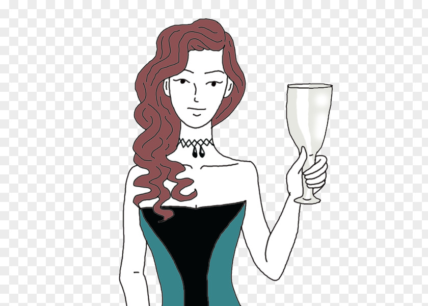 Woman Wine Glass Human Behavior Cartoon PNG