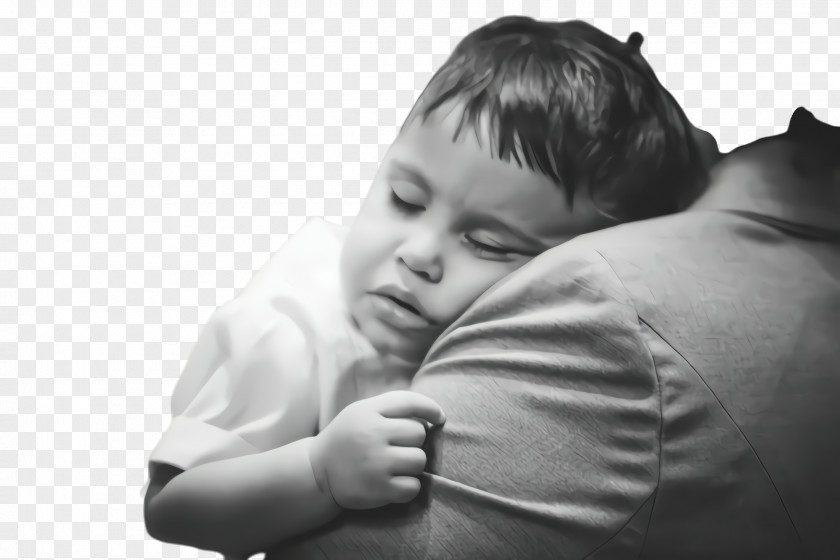 Arm Forehead Child Black-and-white Monochrome Photography Hug Nose PNG