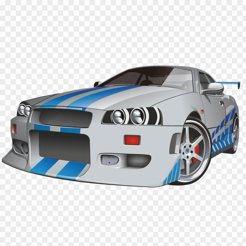 Beautifully Racing Sports Car Adobe Illustrator PNG